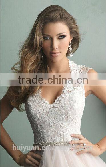 light pink ball gown cap sleeve decent wedding dress