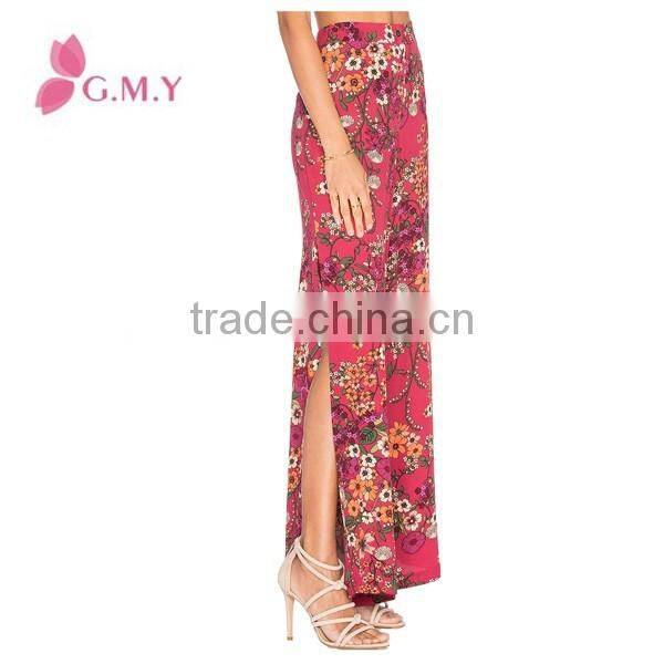 Summer ultra-wide-leg trousers slit hem pants beach chiffon palazzo pants lasted pants design for women