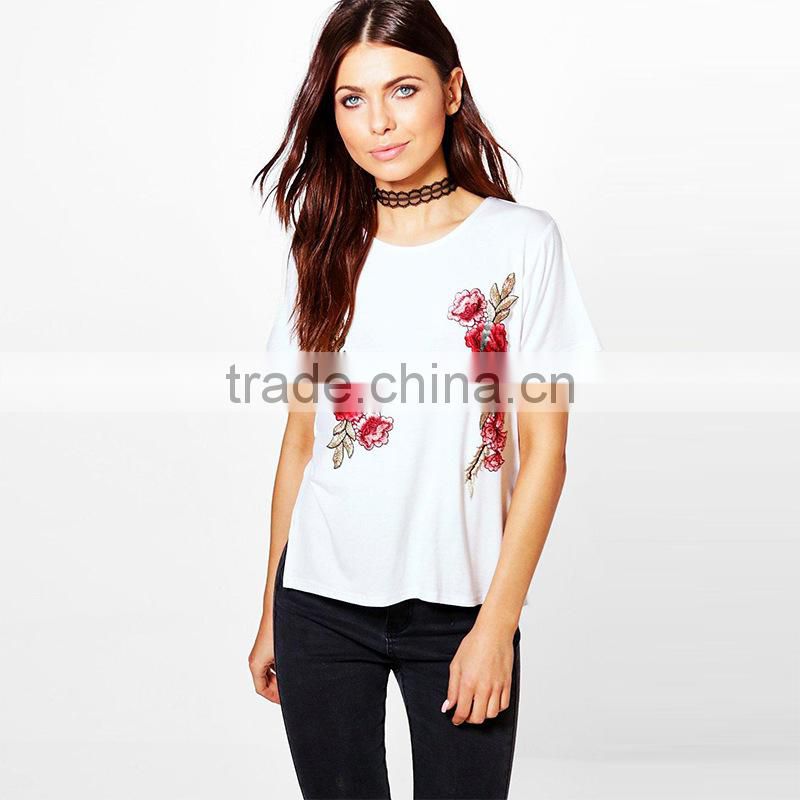 Maxnegio ladies floral design cotton kurti embroidery shirt