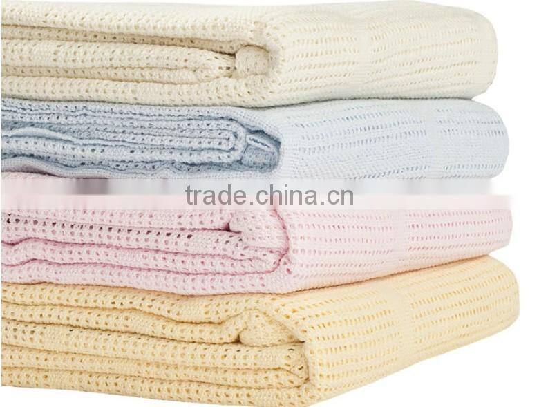 organic cotton breathable crochet knit baby blanket