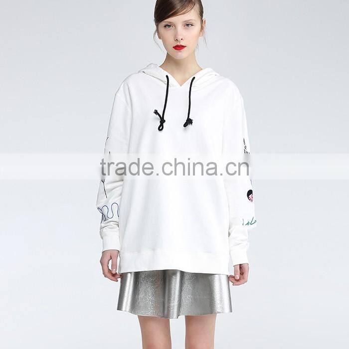 New arrival fashional custom embroidered hoodies for lady