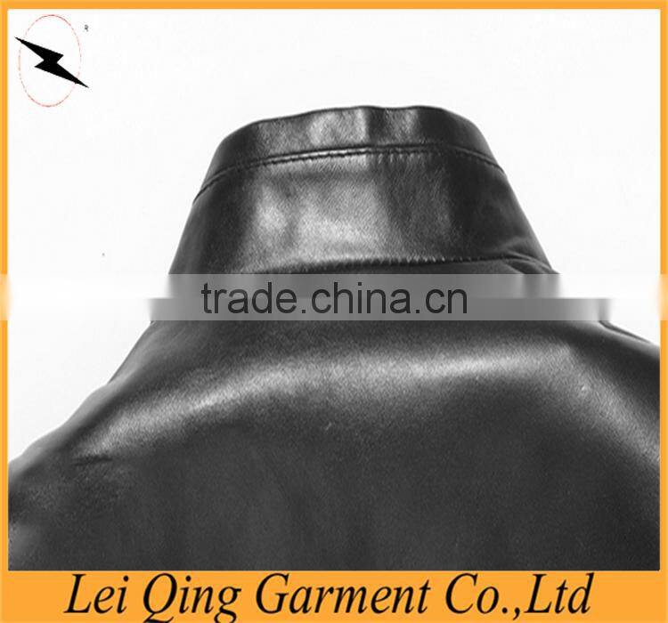 OEM service simple designs custom slim men leather jacket