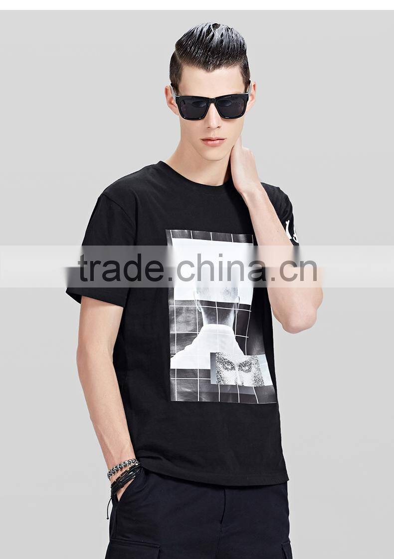 2017 Hot sale promotion black hip hop t shirts printing