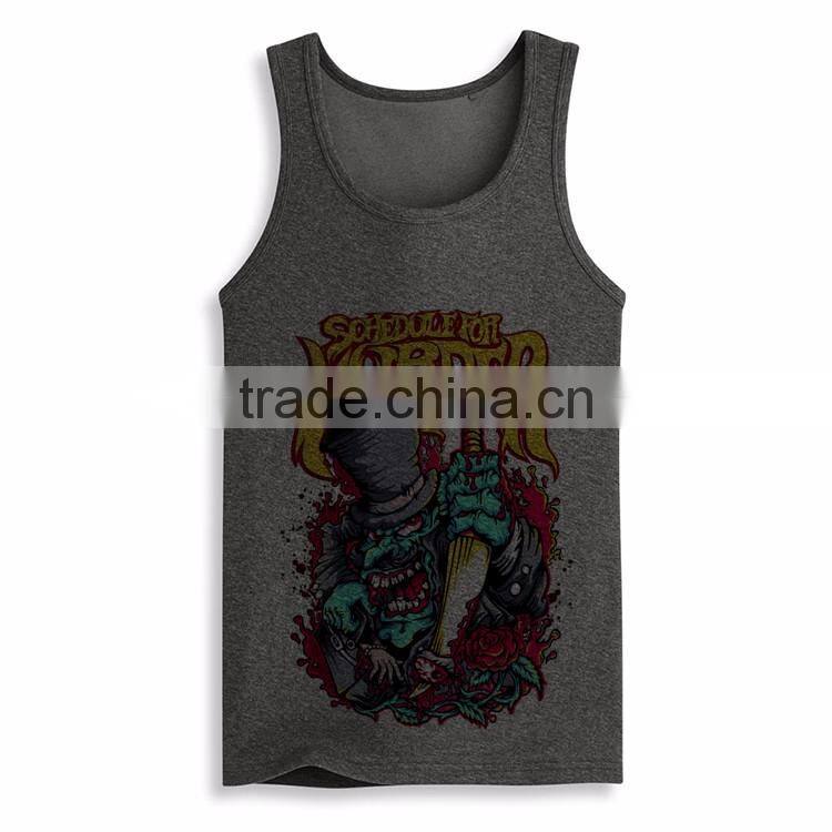 OEM ODM Fancy Design Bodybuilding Slim Fit Cotton Wholesale Gym Tank Top Men