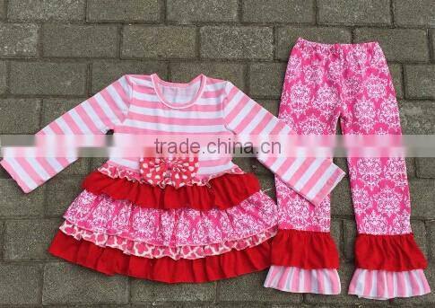 2016 wholesale spring baby clothing set girls pajamas christmas baby japamas for kids