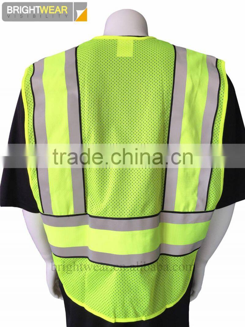 ANSI 107 public 5 point breakaway style yellow high visibility vest