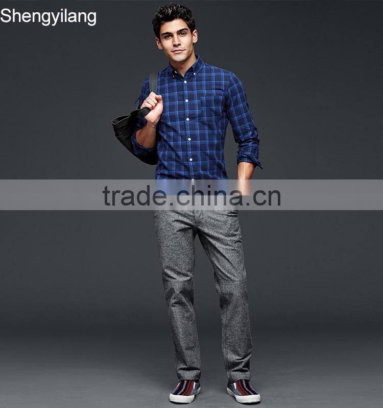 Wholesale cheap price high quality man fashion plaid shirt 2016 china manufacturers