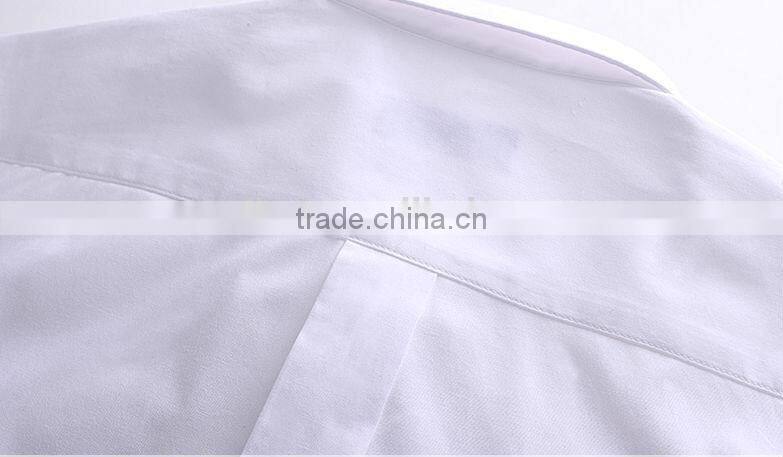 Mens Cotton CVC TC White red short sleeve Oxford Shirt