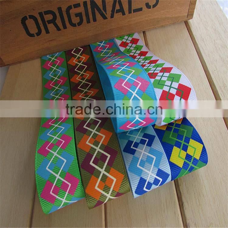printed grosgrain tartan ribbon
