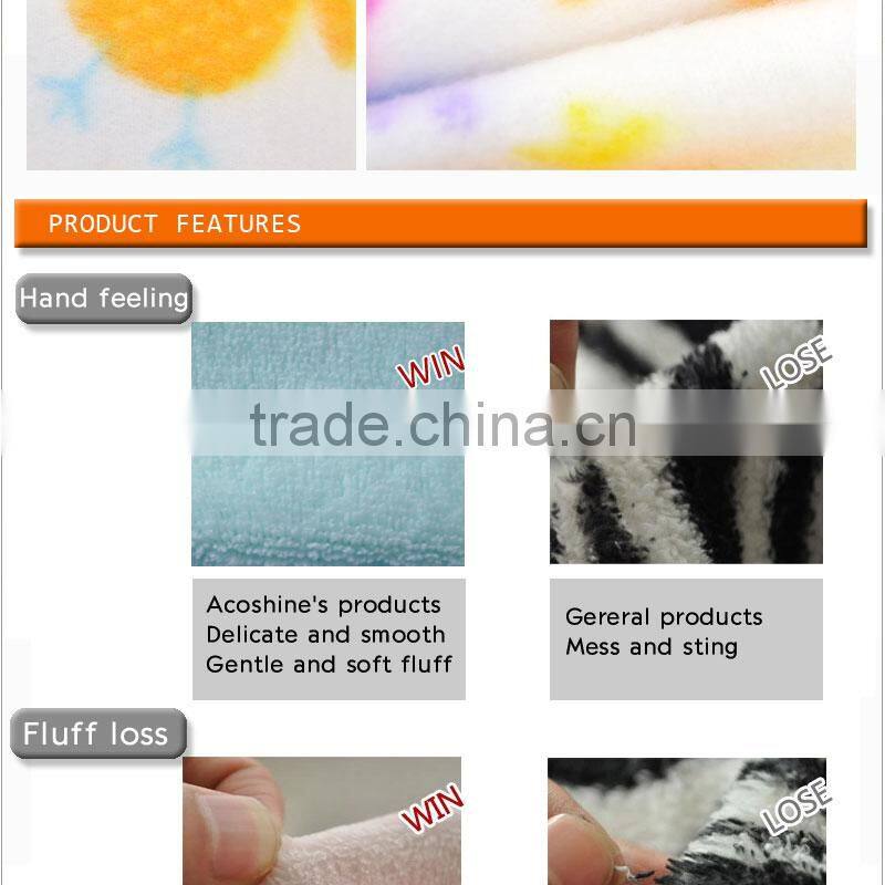 100% polyester satin trim teddy bear printed microfiber polar fleece baby blanket