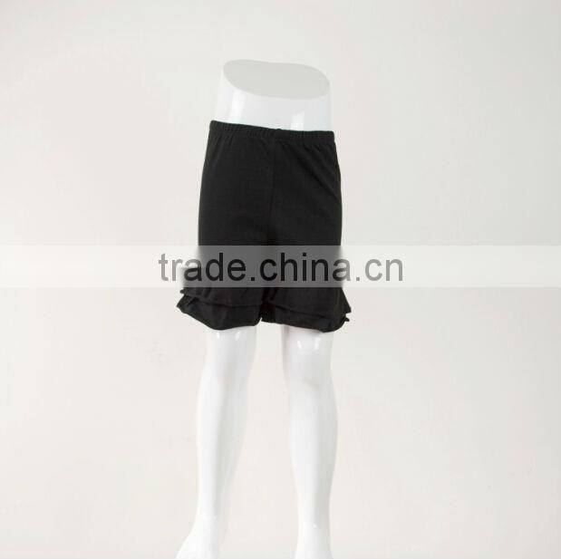 Hot sale Trousers Ruffle Leggings Wholesale girls cotton outfit! Baby clothing shorts triple ruffle pant Capri shorts pants