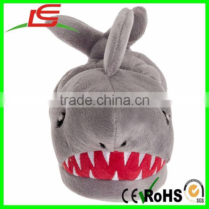 Wholesale Novelty Boys Light-Up Eyes Shark Plush Slipper