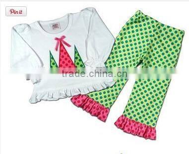 Children Christmas Set Kids Suit Outfits Long Sleeve T Shirt Skinny Pants Kids Sets Girls Cute Polka Dot Casual Tops Long Pants