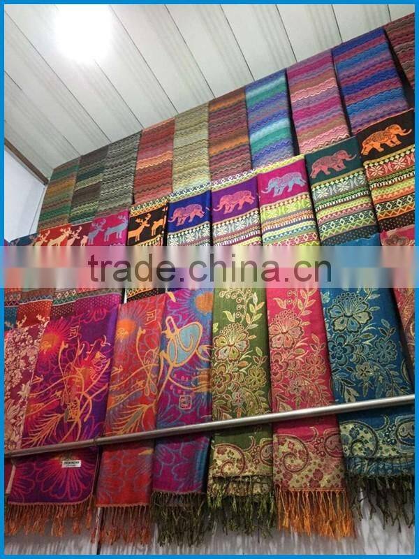 Women's pashmina jacquard cotton cheap wholesale shawl