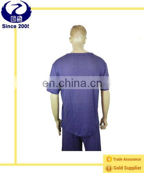 Men's summer anti-odor hemp and silk polo-shirt