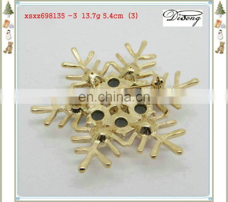 XSXZ698135-3 fashion rhinestone snowflake brooch christmas gift ideas for friends