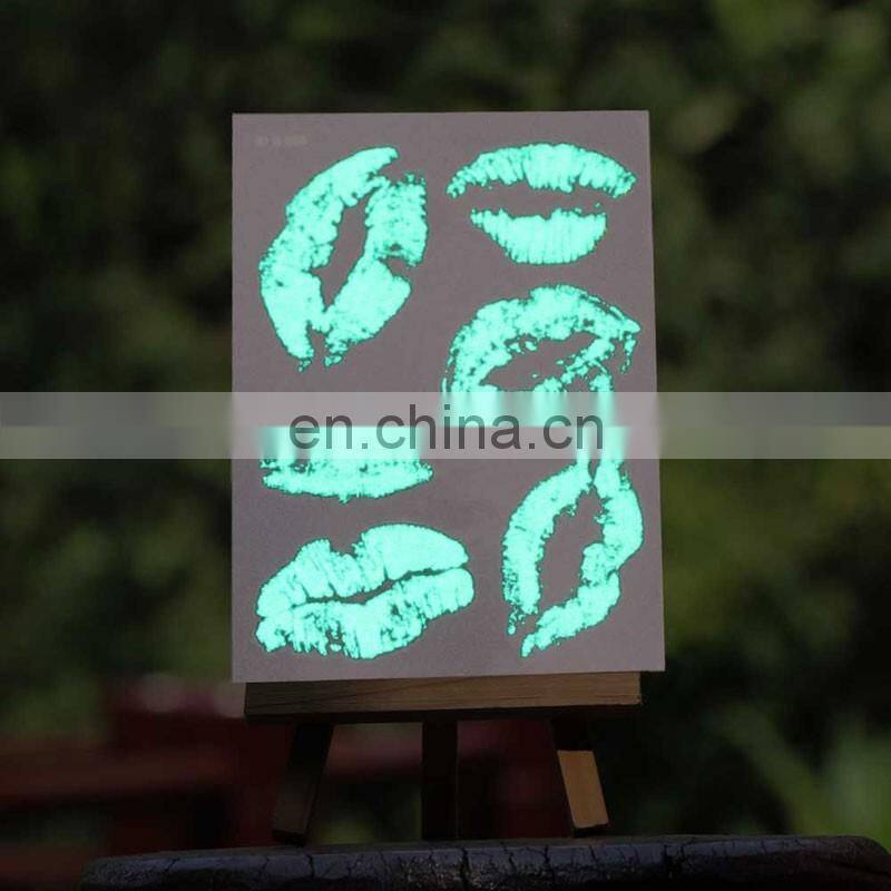 Hot sale 2016 NEW fashion glow in the dark temporary tattoo custom