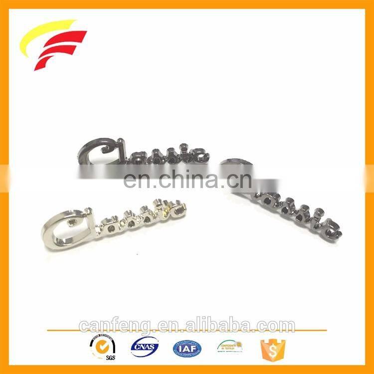 classic zinc alloy metal custom logo label for bag