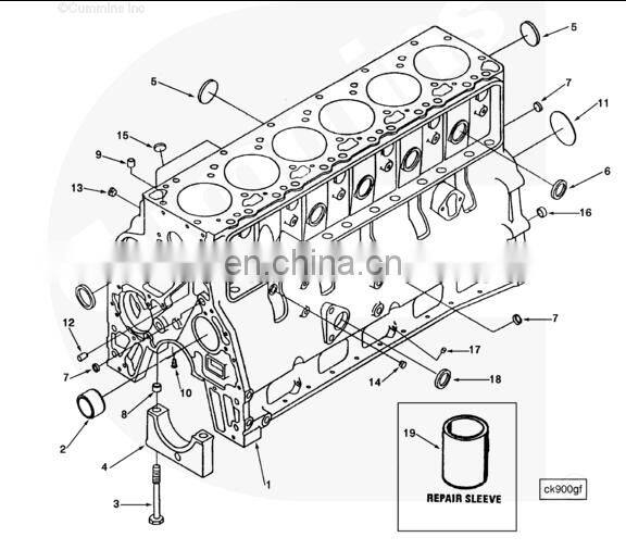 ISDE diesel engine part cylinder block 3977225
