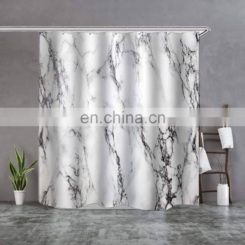 Digital printing Marble shower curtain set