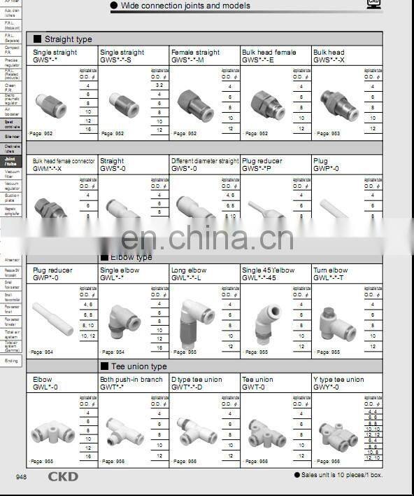 CKD fitting plastic joints GWL4-M6