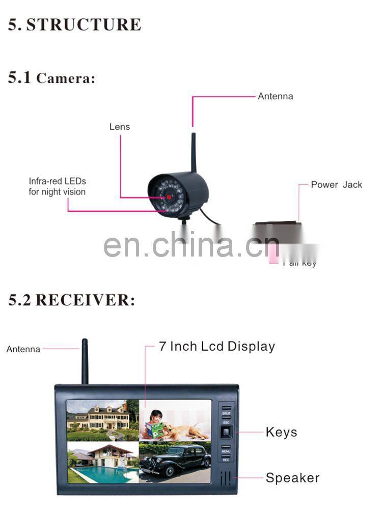 MY-C047B Vivid Image Baby Monitor 7 inches big screen baby camera