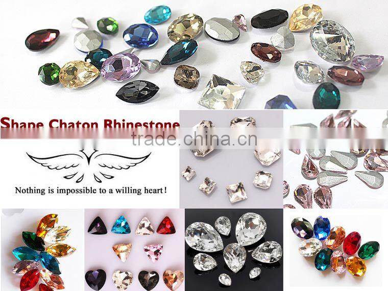 X0701 Point back glass stone shape, wholesale chaton rhinestones,high quality shape point rhinestone