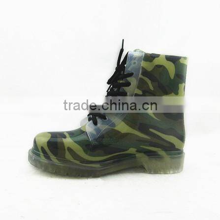 Patterned Transparent Martin Boots For Women