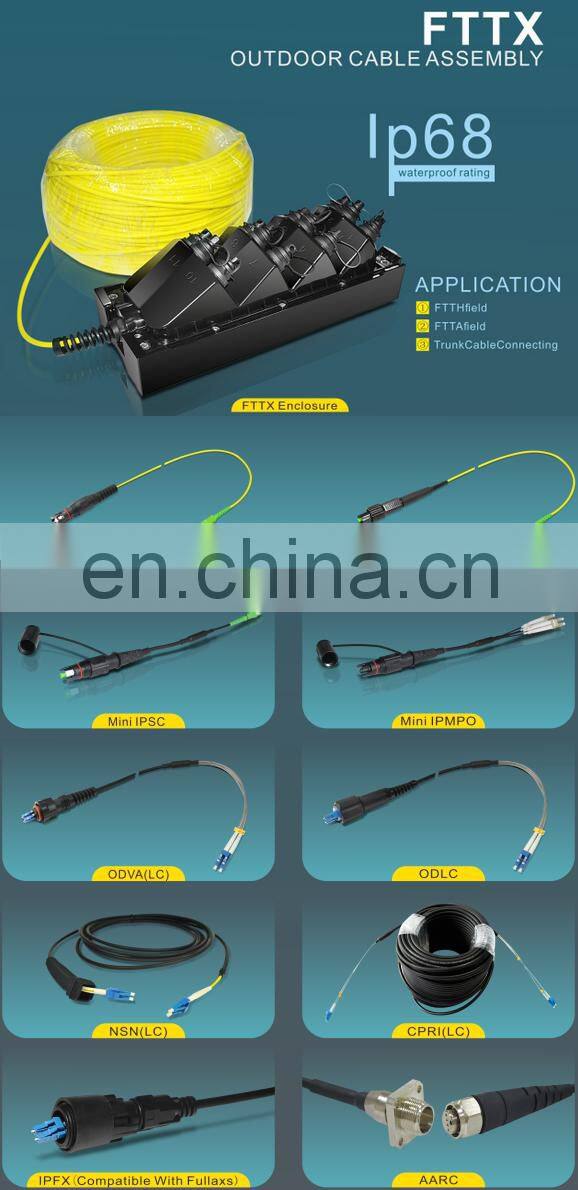 Indoor outdoor RRU RRH FTTA CPRI fiber optic patch cable with DLC connector