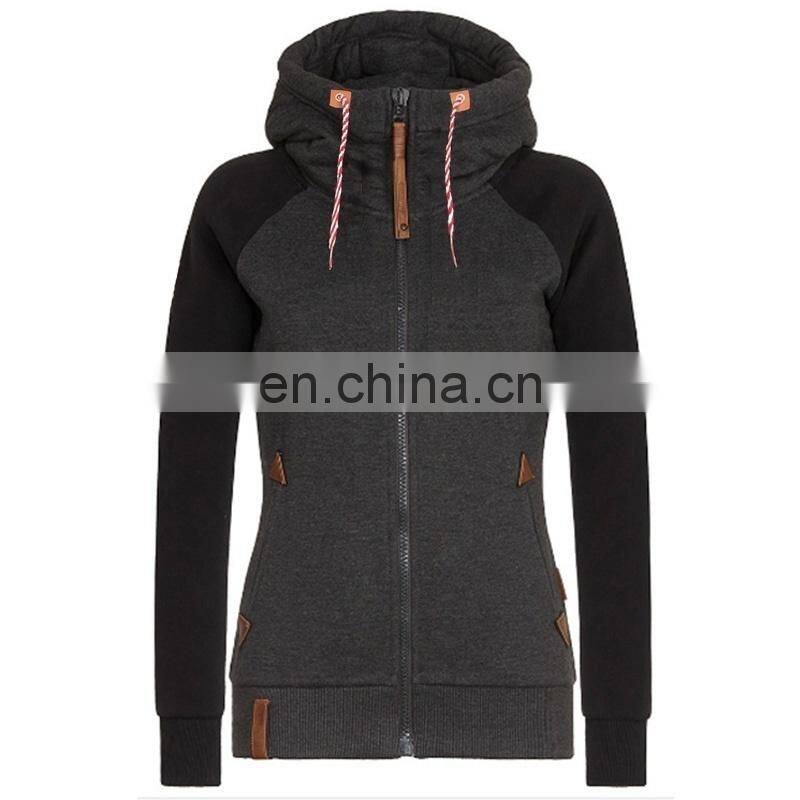 Factory custom women's spring and autumn long-sleeved casual sports hooded zipper start sweater jacket women S-5XL