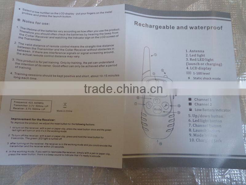 LCD Dog Remote Rechargeable And Waterproof Dog Training Collar