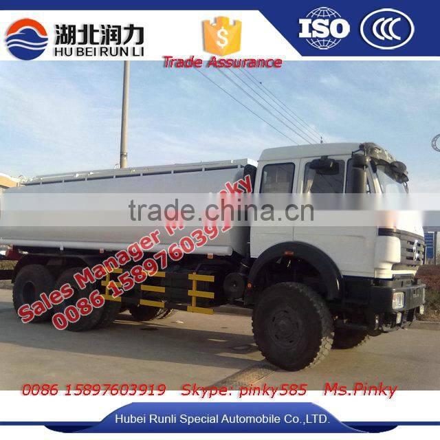 Baotou Beiben Oil Tanker truck 25000Litres Gasoline Truck Diesel Tanker For Sales