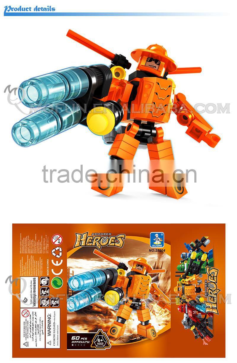 Mini Qute DIY city outer space guarder robot astronaut super hero action figure plastic building block educational toy NO.25264