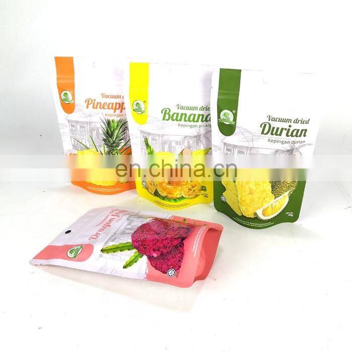 OEM Zip Lock Aluminum Stand Up Pouch Custom Print Snack Mango Vacuum Seal Bag Dried Fruit Food Packaging Bag