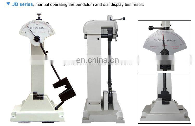 150J 300J Manual Dial Display Charpy Pendulum Impact Strength Testing Machine For Metal