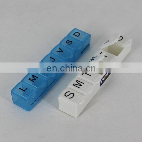 Hot Sale Pill Case with Date Letters Plastic Pill Box 7 Days Medicine Box