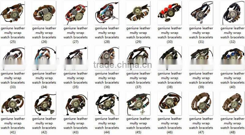 ethnic jewelry multi wrap watch leather bracelet personalized multy layer strand snap buckle bracelets