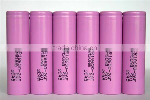 rechargeable 2600mah 18650 battery / ICR 18650-26F original samsung 3.7v 2600mah lithium ion battery
