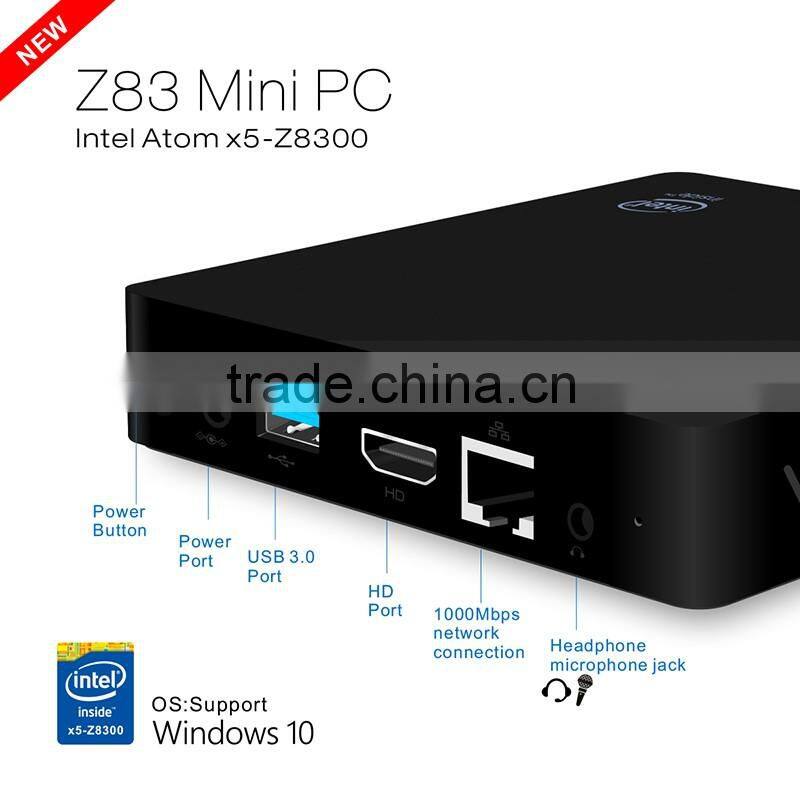 new hot seller Z83 mini pc 2GB/32GB hd tv box 1000Mbps LAN Bluetooth BT 4.0 support IEEE 802.11a/b/g/n