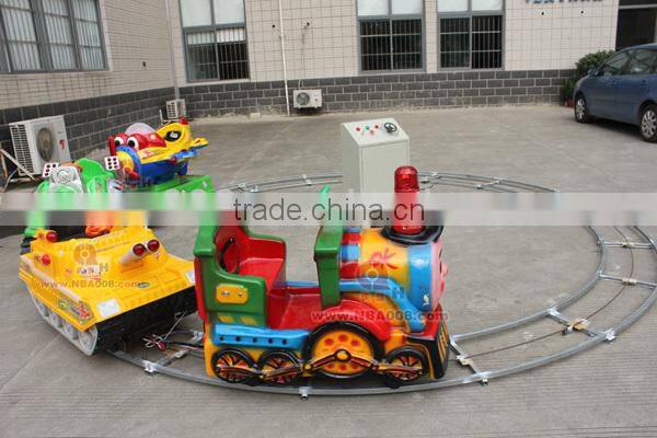 Electric train with track for kiddie's ride