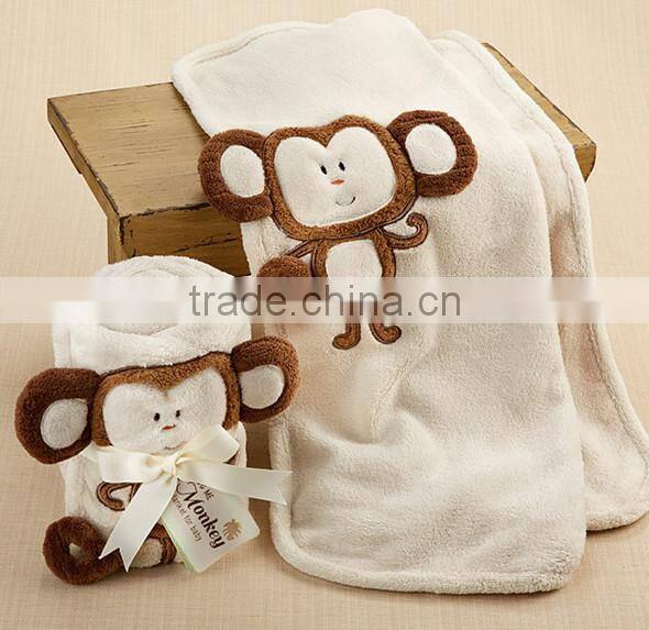 stuffed animal super soft plush monkey baby toys with blanket