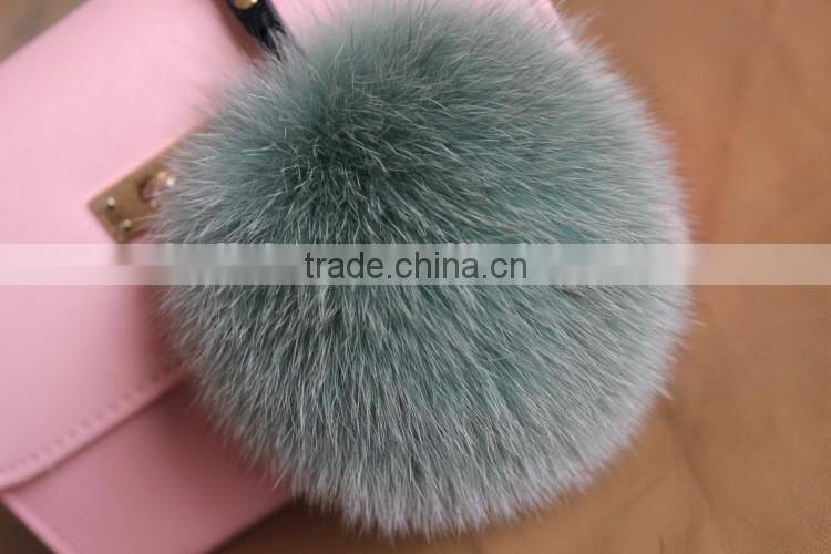 Fashion Trendy Women Girls 100% Real Fur Pom Pom Key Chains