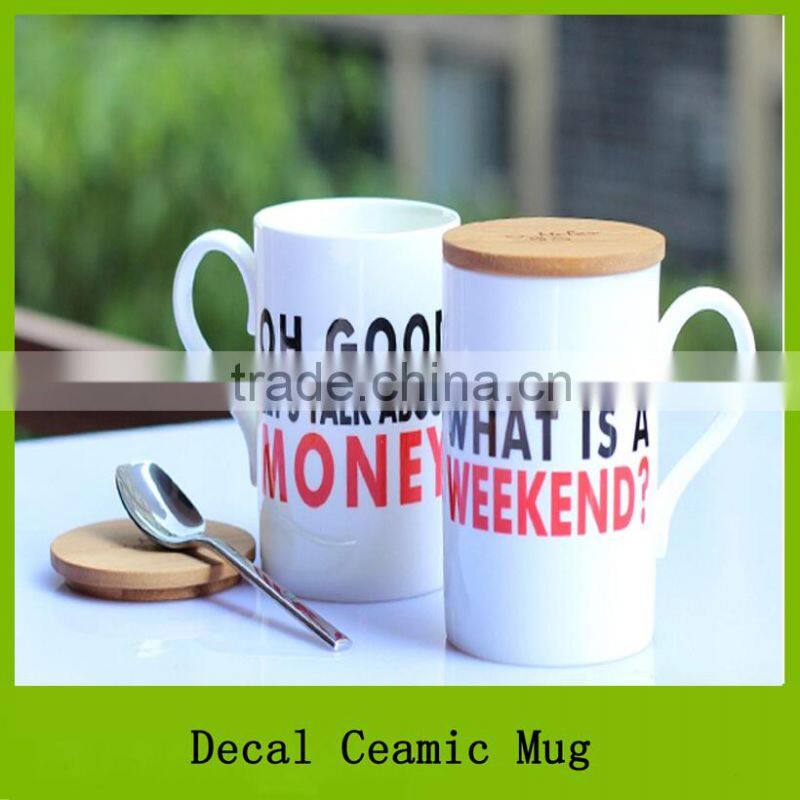 12oz wholesale white tea cups with wooden lid