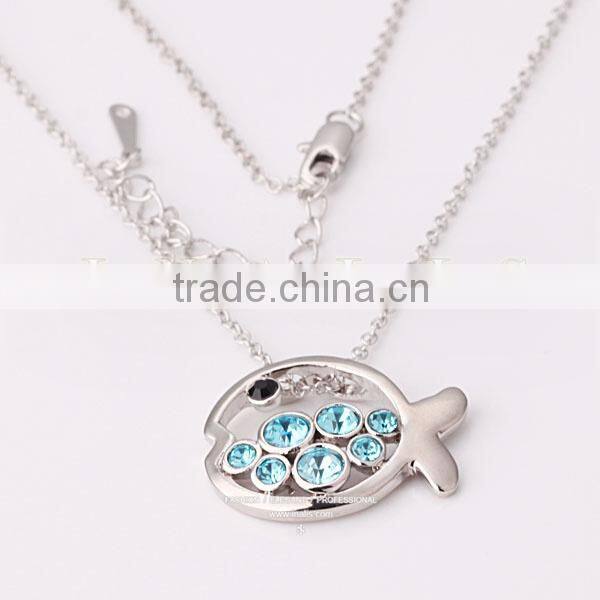 Simple style hot new product cute cartoon fish necklace LKN18KRGPN261
