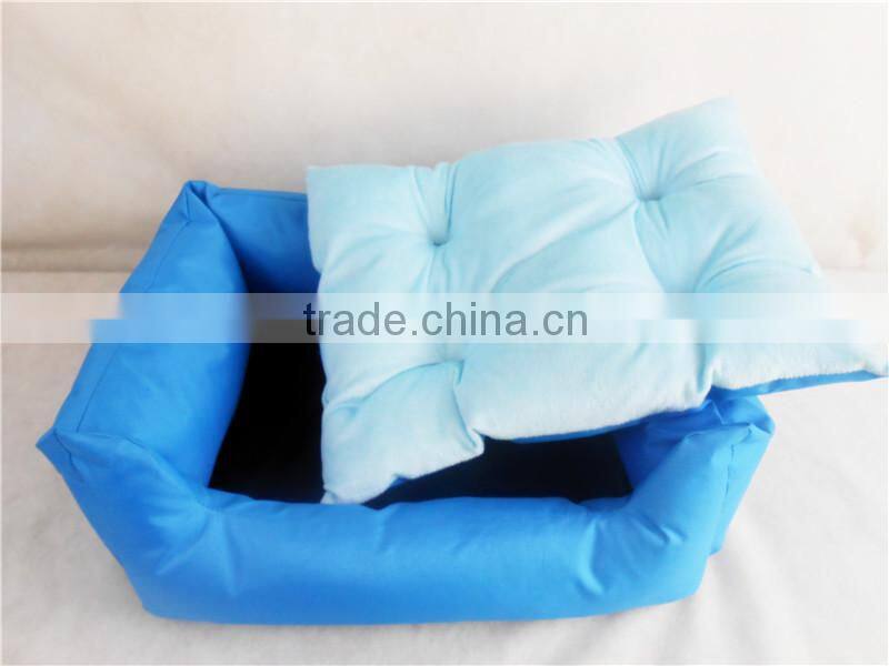 Square Shaped Pet Nylon Fabric Dog Bed with wholesale price, Red and Blue
