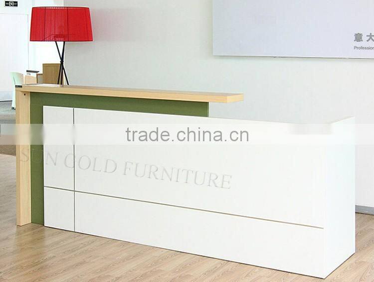 Black curved wooden reception counter front office desk design (SZ-RTB036)