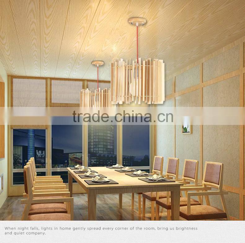 Wooden LED pendant light JK-8005B-04 Home decoration decorative Japanese-style wooden pendant lamp