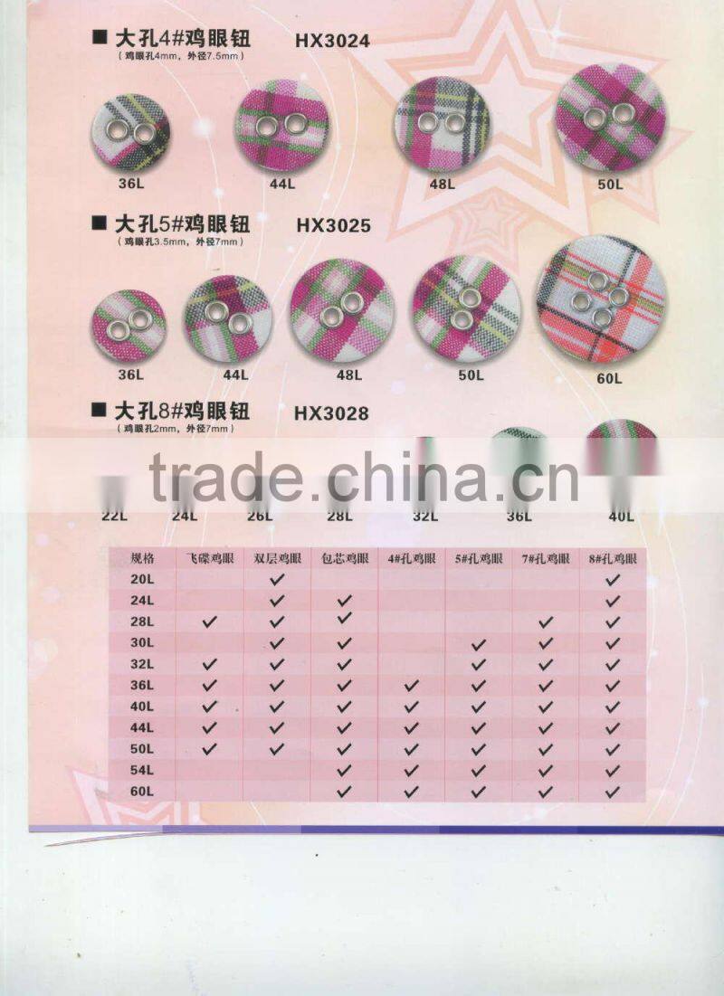 Round Shape Fabric Covered Button with eyelet -- F1413