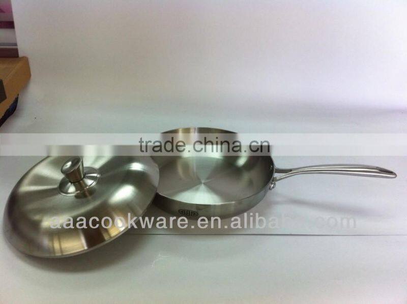 Tri-ply Stainless Steel Frypan for Wholesale/Retailer