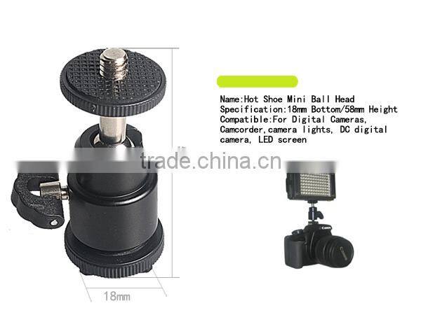 1/4" Mini Ball Head Bracket/Holder/Mount for Canon/Nikon Tripod Hot Shoe Flash